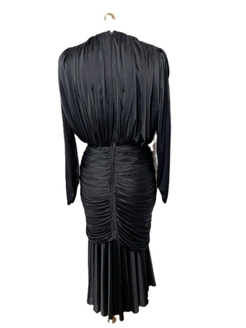 VTG 90’s Lizzy & Johnny by Lucero Blk Draped Faux Wrap Front Sz 6 - Picture 5 of 12